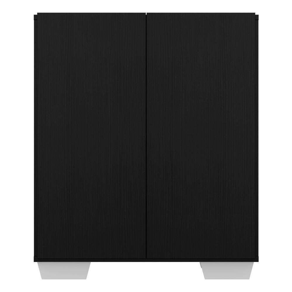 Aparador Buffet 2 Portas com Pés Quadrados Veneza Multimóveis V3610 Preto/Branco