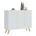 Aparador Buffet 3 Portas Retrô Veneza Multimóveis MP1009 Branco/Natural