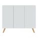 Aparador Buffet 3 Portas Retrô Veneza Multimóveis MP1009 Branco/Natural