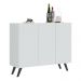 Aparador Buffet 3 Portas Retrô Veneza Multimóveis MP1009 Branco/Preto