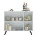 Aparador Buffet 3 Portas Retrô Veneza Multimóveis MP1009 Branco/Preto