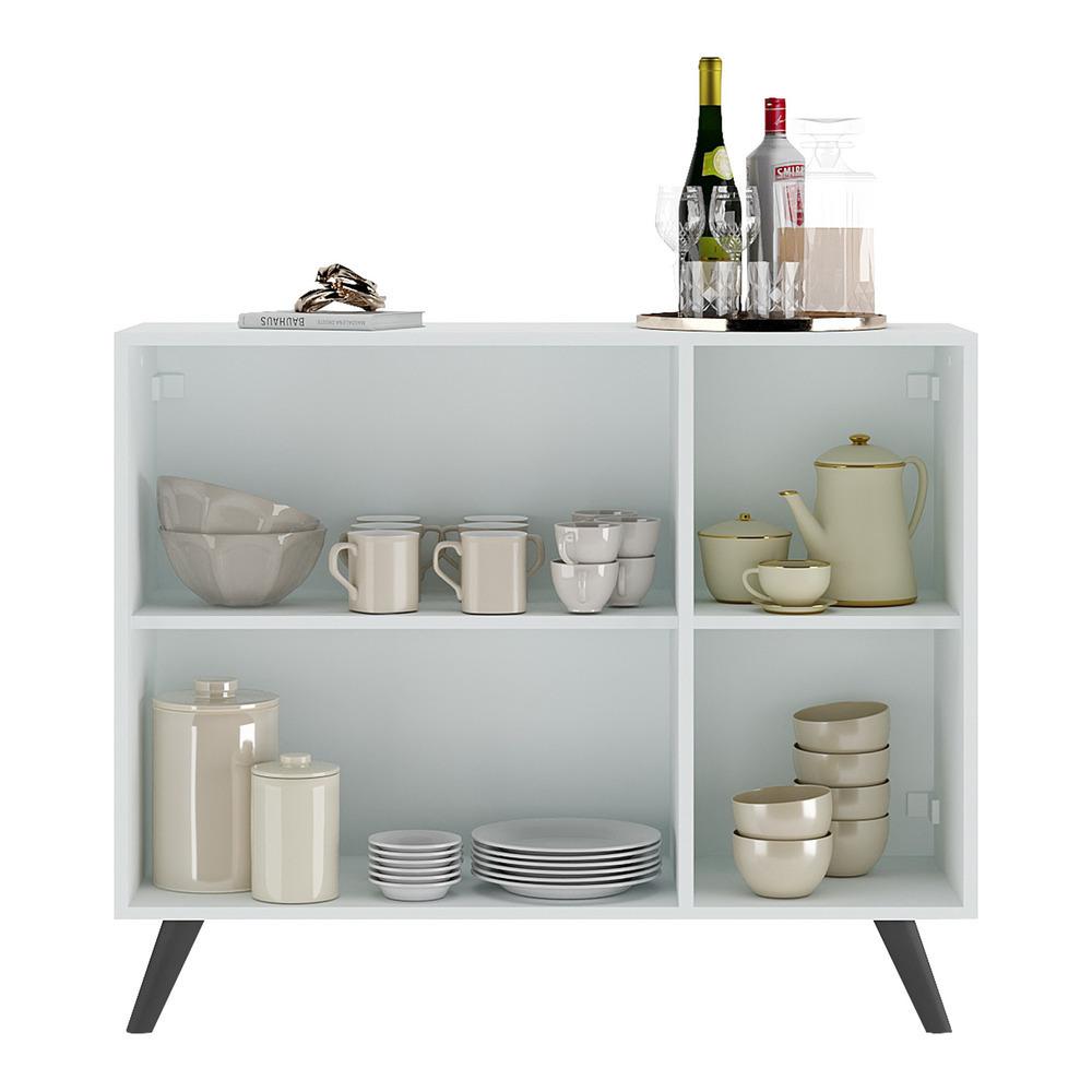 Aparador Buffet 3 Portas Retrô Veneza Multimóveis MP1009 Branco/Preto