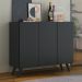 Aparador Buffet 3 Portas Retrô Veneza Multimóveis MP1009 Preto