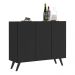 Aparador Buffet 3 Portas Retrô Veneza Multimóveis MP1009 Preto