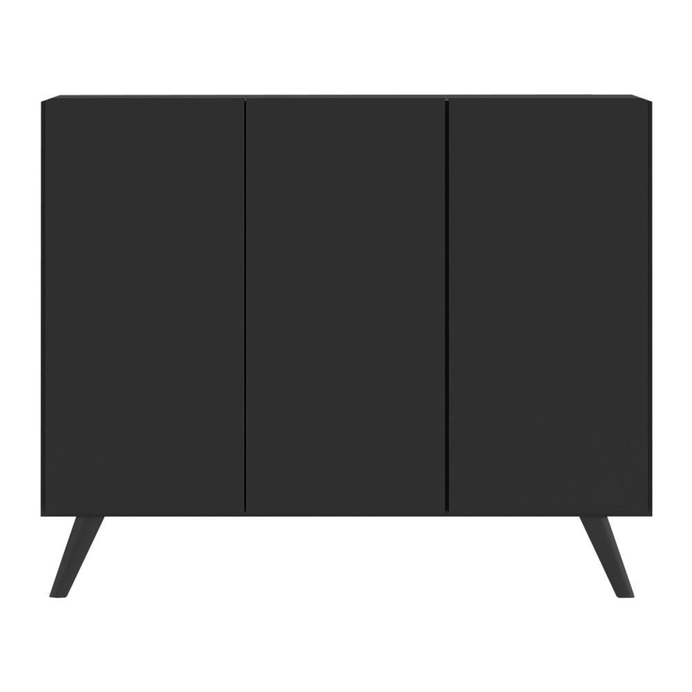 Aparador Buffet 3 Portas Retrô Veneza Multimóveis MP1009 Preto