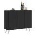Aparador Buffet 3 Portas Retrô Veneza Multimóveis MP1009 Preto/Branco