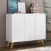 Aparador Buffet 3 Portas Retrô Veneza Multimóveis V1009 Branco/Natural