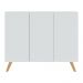 Aparador Buffet 3 Portas Retrô Veneza Multimóveis V1009 Branco/Natural