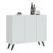 Aparador Buffet 3 Portas Retrô Veneza Multimóveis V1009 Branco/Preto