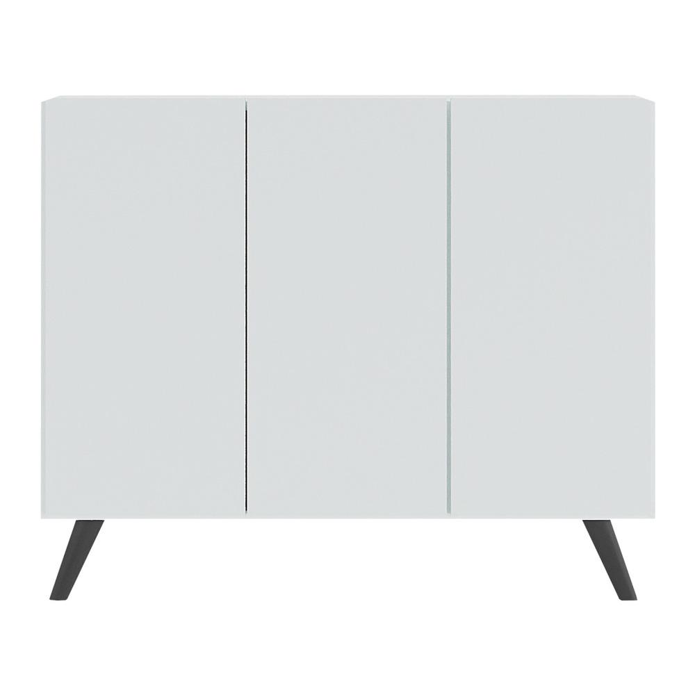 Aparador Buffet 3 Portas Retrô Veneza Multimóveis V1009 Branco/Preto