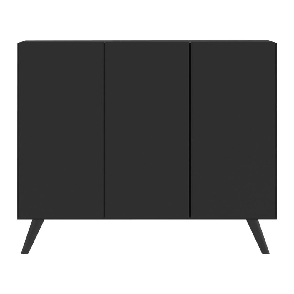 Aparador Buffet 3 Portas Retrô Veneza Multimóveis V1009 Preto