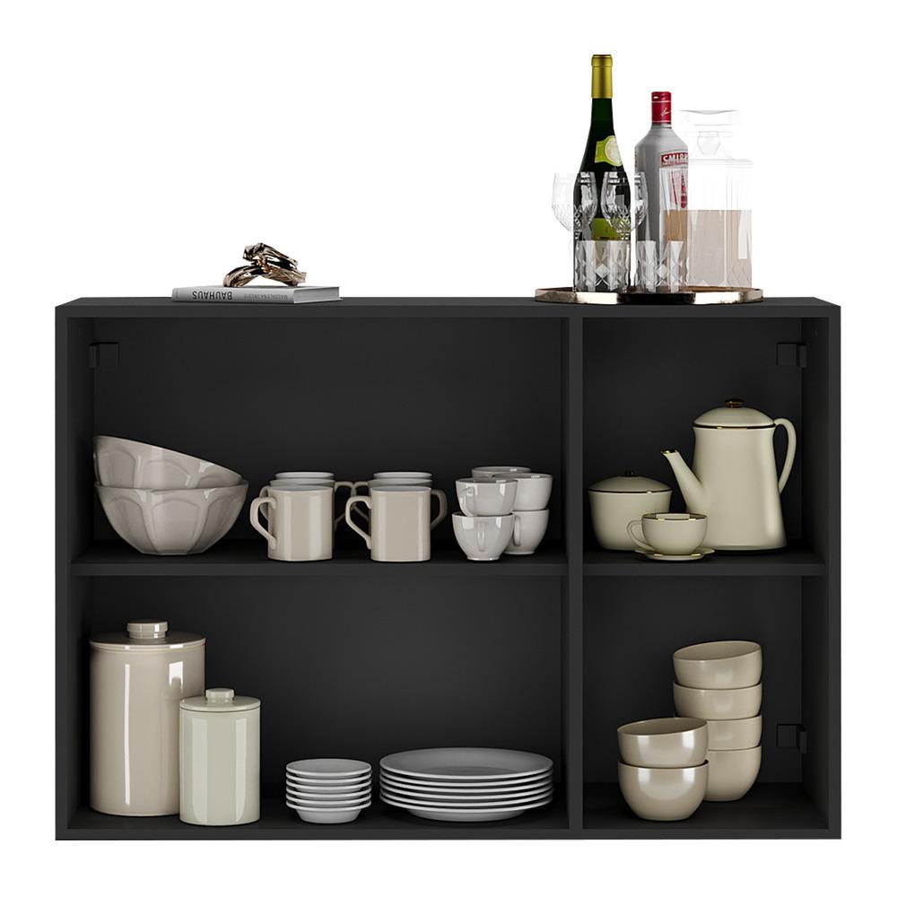 Aparador Buffet 3 Portas Suspenso Veneza Multimóveis MP1008 Preto