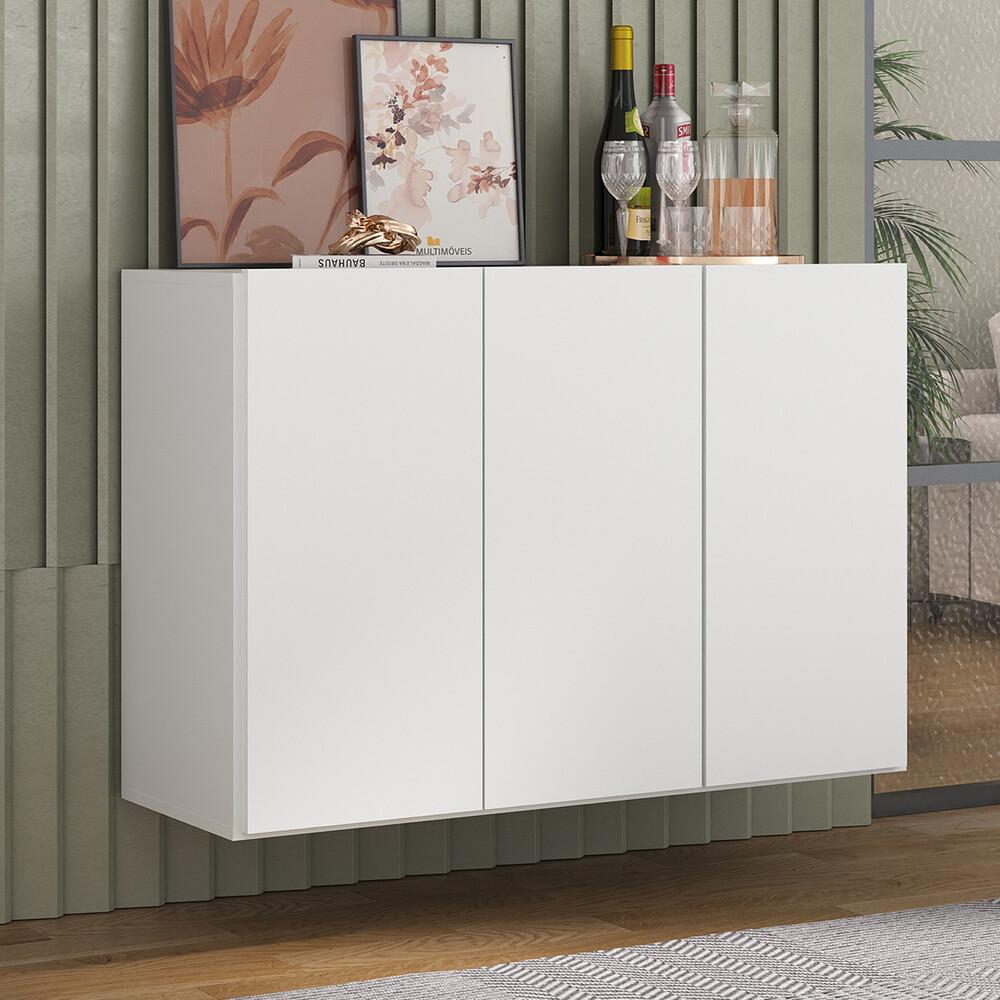 Aparador Buffet 3 Portas Suspenso Veneza Multimóveis V1008 Branco