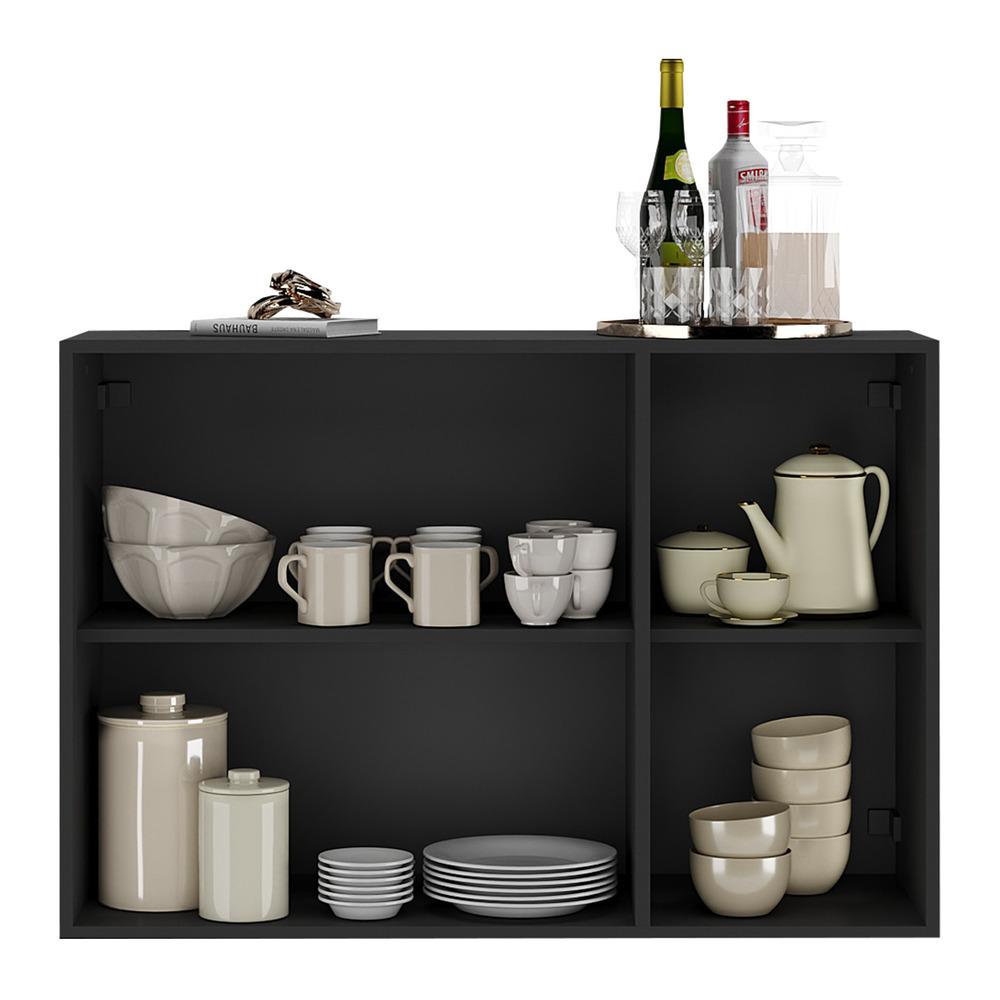 Aparador Buffet 3 Portas Suspenso Veneza Multimóveis V1008 Preto