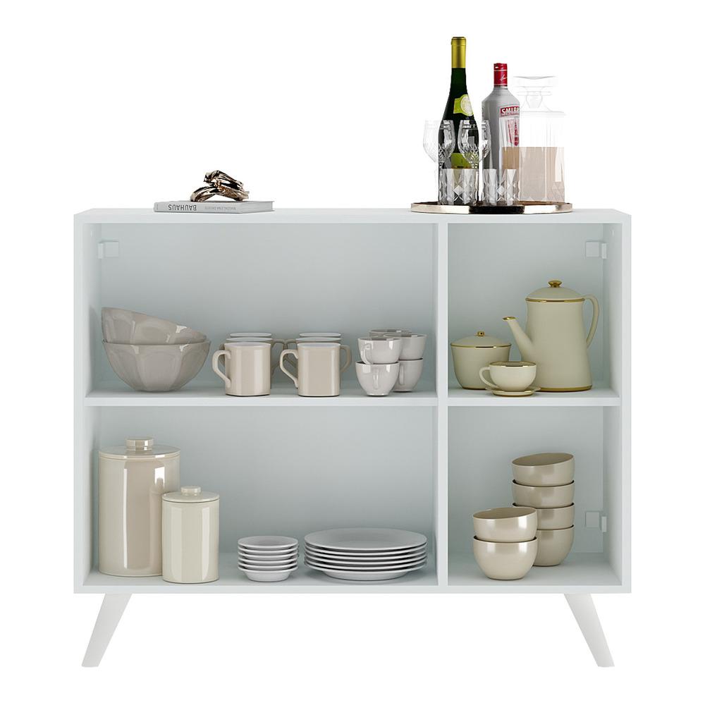 Aparador Buffet 3 Portas com Espelho Retrô Vegas Multimóveis MP1013 Branco