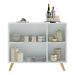 Aparador Buffet 3 Portas com Espelho Retrô Vegas Multimóveis MP1013 Branco/Natural