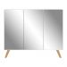 Aparador Buffet 3 Portas com Espelho Retrô Vegas Multimóveis MP1013 Branco/Natural