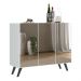 Aparador Buffet 3 Portas com Espelho Retrô Vegas Multimóveis MP1013 Branco/Preto