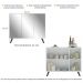 Aparador Buffet 3 Portas com Espelho Retrô Vegas Multimóveis MP1013 Branco/Preto