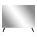 Aparador Buffet 3 Portas com Espelho Retrô Vegas Multimóveis MP1013 Branco/Preto