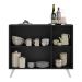 Aparador Buffet 3 Portas com Espelho Retrô Vegas Multimóveis MP1013 Preto/Branco