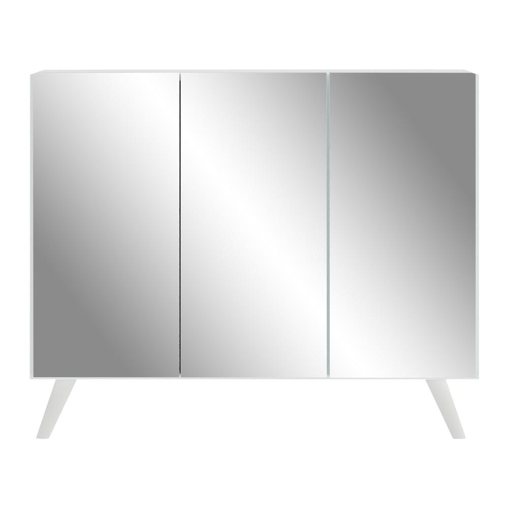 Aparador Buffet 3 Portas com Espelho Retrô Vegas Multimóveis V1013 Branco