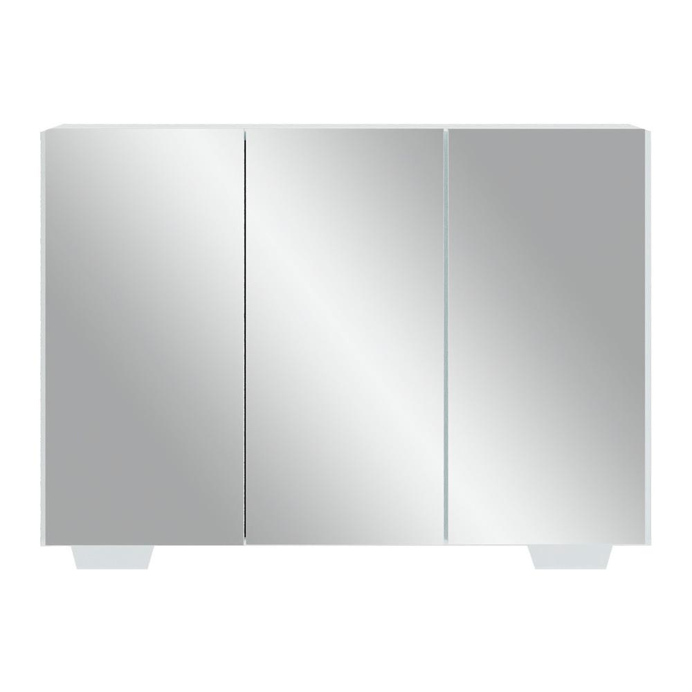 Aparador Buffet 3 Portas com Espelho e Pés Quadrados Vegas Multimóveis MP1014 Branco