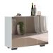 Aparador Buffet 3 Portas com Espelho e Pés Quadrados Vegas Multimóveis MP1014 Branco/Preto