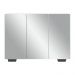 Aparador Buffet 3 Portas com Espelho e Pés Quadrados Vegas Multimóveis MP1014 Branco/Preto