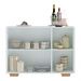 Aparador Buffet 3 Portas com Pés Quadrados Veneza Multimóveis MP1010 Branco/Natural