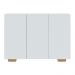 Aparador Buffet 3 Portas com Pés Quadrados Veneza Multimóveis MP1010 Branco/Natural