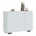 Aparador Buffet 3 Portas com Pés Quadrados Veneza Multimóveis MP1010 Branco/Preto
