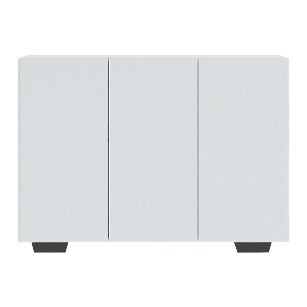 Aparador Buffet 3 Portas com Pés Quadrados Veneza Multimóveis MP1010 Branco/Preto
