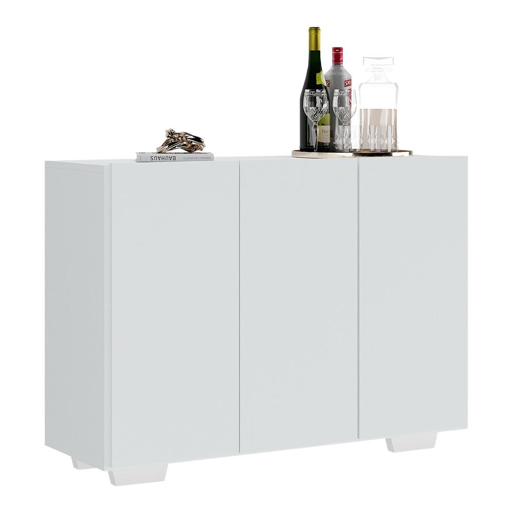 Aparador Buffet 3 Portas com Pés Quadrados Veneza Multimóveis V1010 Branco