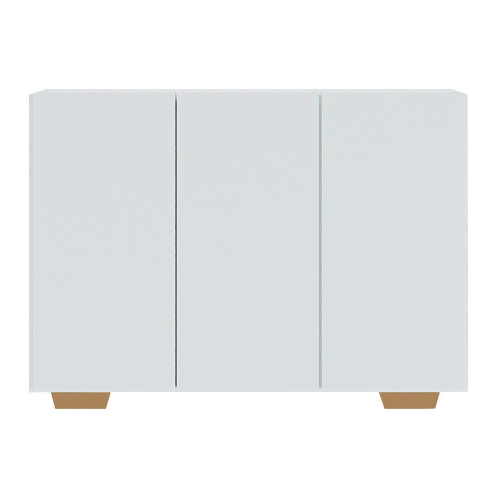 Aparador Buffet 3 Portas com Pés Quadrados Veneza Multimóveis V1010 Branco/Natural