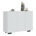 Aparador Buffet 3 Portas com Pés Quadrados Veneza Multimóveis V1010 Branco/Preto