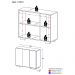 Aparador Buffet 3 Portas com Pés Quadrados Veneza Multimóveis V1010 Branco/Preto