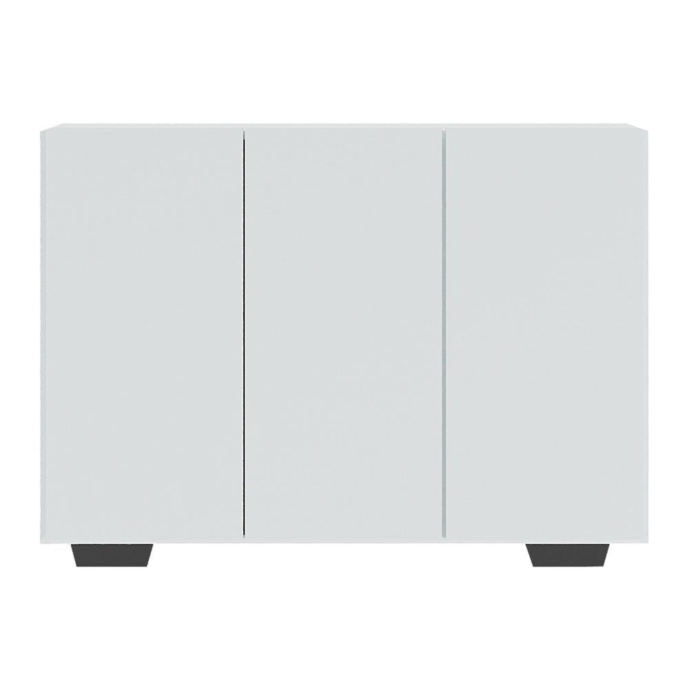 Aparador Buffet 3 Portas com Pés Quadrados Veneza Multimóveis V1010 Branco/Preto