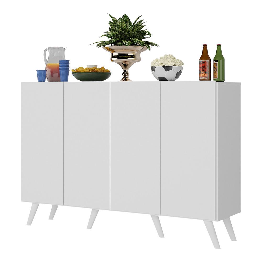 Aparador Buffet 4 Portas Retrô Alemanha Multimóveis BR3556 Branco