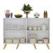 Aparador Buffet 4 Portas Retrô Alemanha Multimóveis BR3556 Branco/Natural