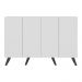 Aparador Buffet 4 Portas Retrô Alemanha Multimóveis BR3556 Branco/Preto