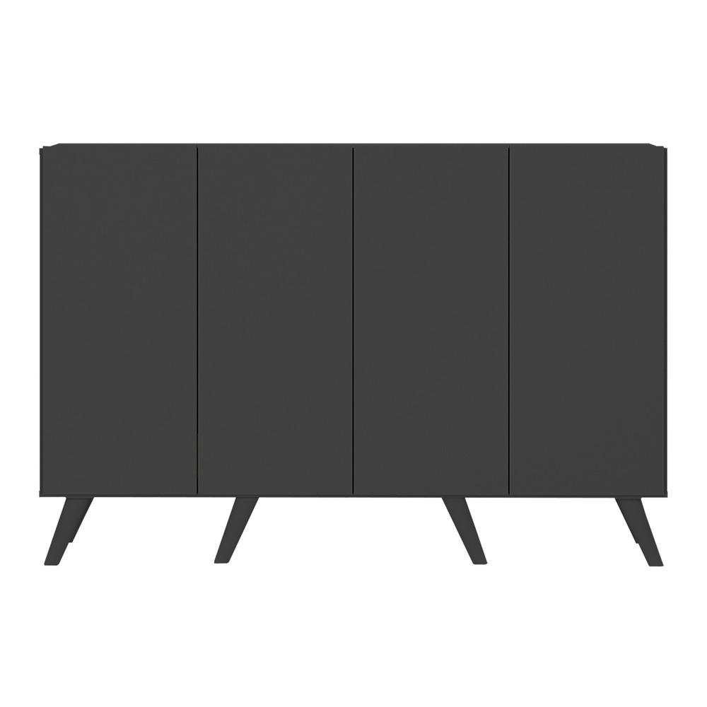 Aparador Buffet 4 Portas Retrô Alemanha Multimóveis BR3556 Preto