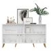 Aparador Buffet 4 Portas Retrô Veneza Multimóveis V3556 Branco/Natural
