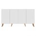 Aparador Buffet 4 Portas Retrô Veneza Multimóveis V3556 Branco/Natural