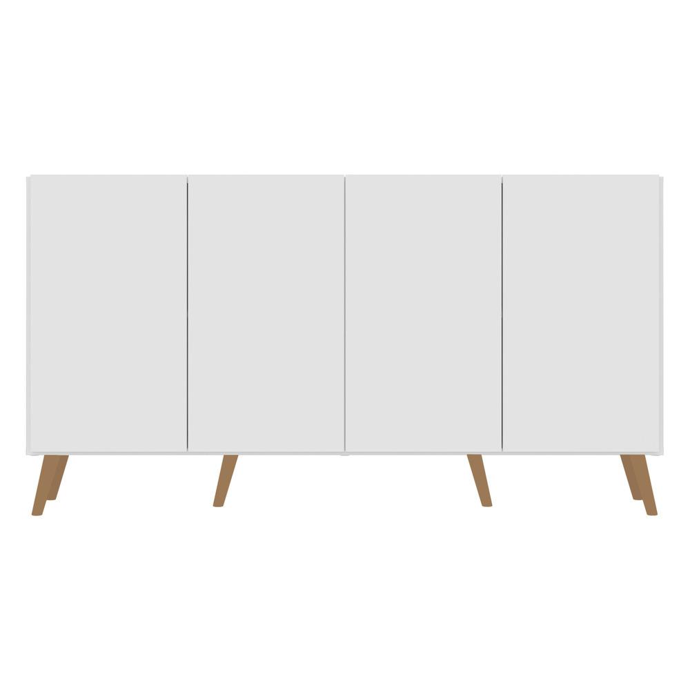 Aparador Buffet 4 Portas Retrô Veneza Multimóveis V3556 Branco/Natural