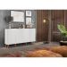 Aparador Buffet 4 Portas Retrô Veneza Multimóveis V3556 Branco/Natural