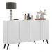 Aparador Buffet 4 Portas Retrô Veneza Multimóveis V3556 Branco/Preto
