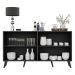 Aparador Buffet 4 Portas Retrô Veneza Multimóveis V3556 Preto
