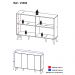 Aparador Buffet 4 Portas Retrô Veneza Multimóveis V3556 Preto/Branco
