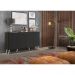 Aparador Buffet 4 Portas Retrô Veneza Multimóveis V3556 Preto/Branco